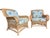 Comfortable, substantial pair of woven rattan lounge chairs by Henry Link. The frames have a beautiful sculptural shape...