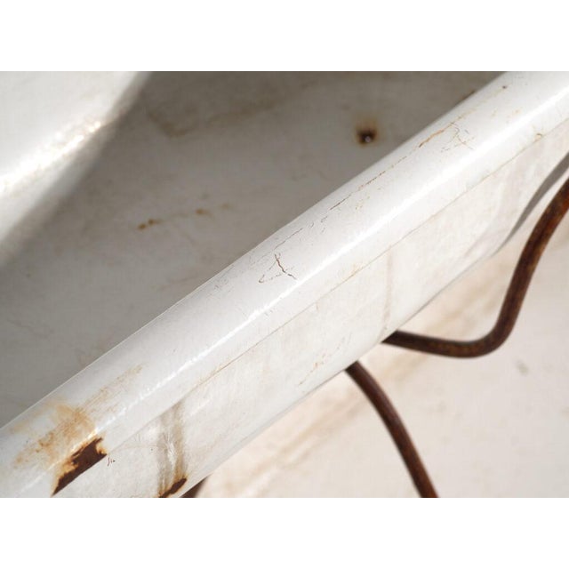 Metal Bathtub in Enamelled Iron Central Europe, 1950 For Sale - Image 7 of 12