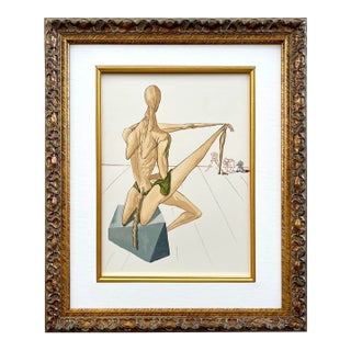 1960s Salvador Dali Woodcut Hell 5 Minos Framed For Sale
