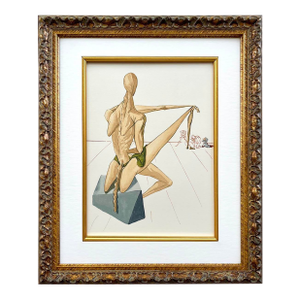 1960s Salvador Dali Woodcut Hell 5 Minos Framed