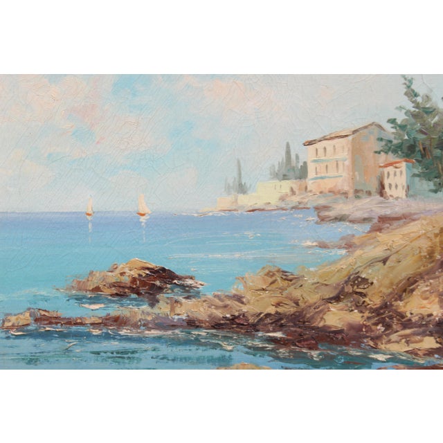 European Costal Scene Painting For Sale - Image 4 of 7