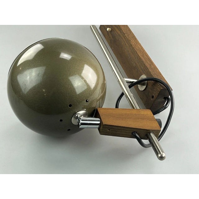 Space Age Sconce in Teak & Metal from Temde For Sale - Image 4 of 13