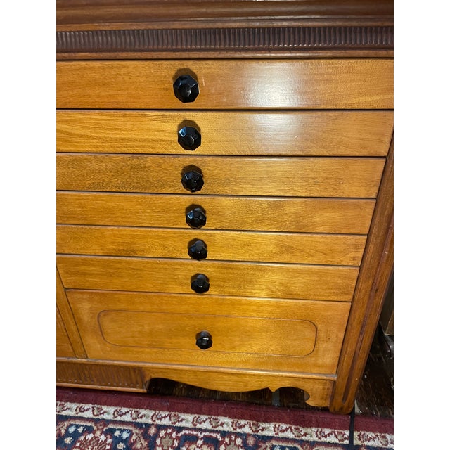 1930s Antique Hardwood and Metal Medical Cabinet Chest With 14 Drawers For Sale - Image 5 of 13