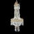 Vintage Italian Brass & Cut Crystal 3-Light Chandelier C1950 For Sale - Image 4 of 6