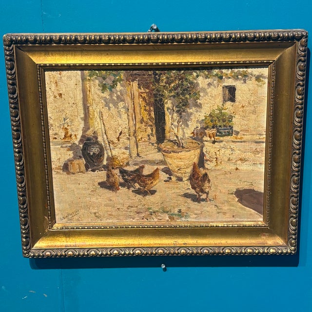 Popular Court Scene, Early 1900s, Oil Painting on Canvas For Sale - Image 14 of 15