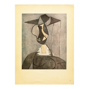 1943 After Pablo Picasso "Woman in a Hat", First Edition Period Parisian Offset Lithograph