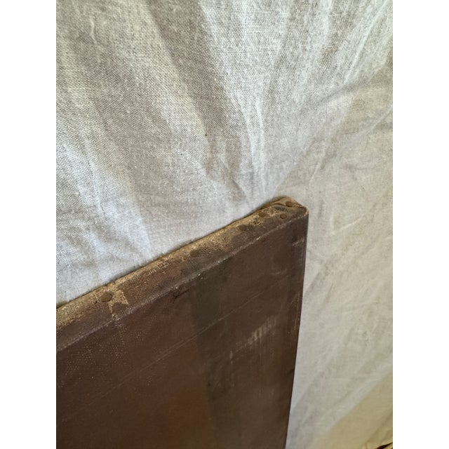 1920s/30s Large Antique Portrait Woman Oil Painting Canvas For Sale - Image 10 of 12