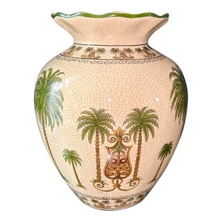 Large Vintage Palm Beach Grand Millennial Vase For Sale