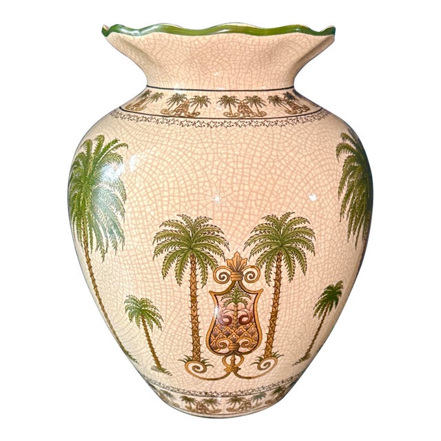 Vintage Palm Beach Chic Vase For Sale