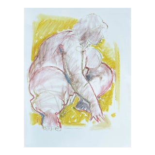 Late 20th Century Jack Meanwell Modern Nude Figure, Oil Pastel For Sale
