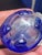 Early 20th Century Early Republic Period Antique Carved Cobalt Glass Snuff Bottle Coral Stopper For Sale - Image 5 of 8