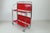 Bar trolley from Bremshey / Solingen, so-called dinette, foldable on 2 sides, red plastic plates, chrome frame. I have...