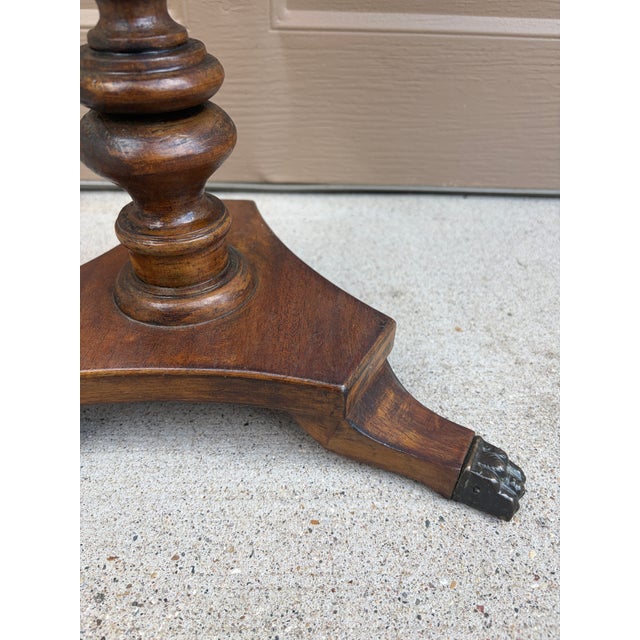 Antique Regency Solid Walnut Round Side Table, Early 20th Century For Sale - Image 10 of 11