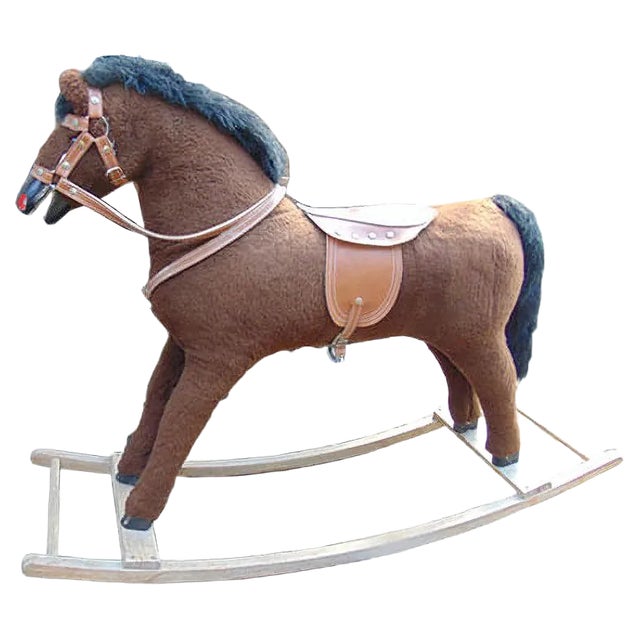 Vintage Wooden Rocking Horse, 1960s For Sale
