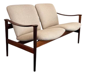 1960s Scandinvian Modern Loveseat by Fredrik A. Kayser for Vatne Lenestolfabrikk