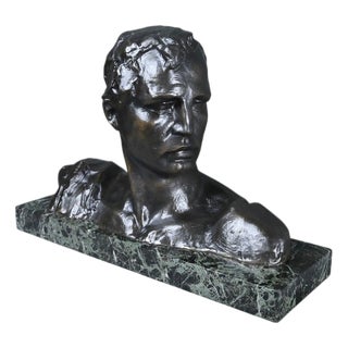 Victor Demanet, Bust of a Man, 20th Century, Bronze For Sale