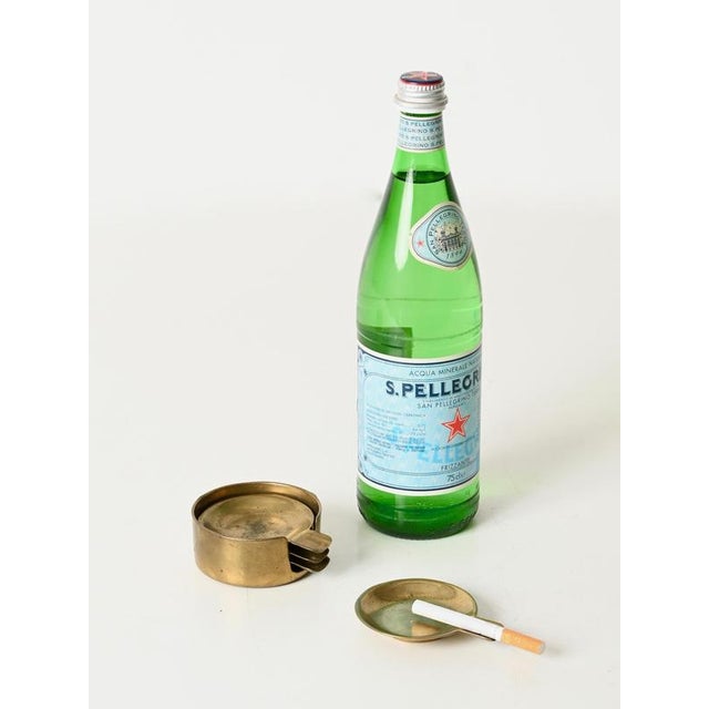 Mid-Century Modern Mid-Century Austrian Stackable Brass Ashtrays in the style of Jacques Adnet, 1950s, Set of 4 For Sale - Image 3 of 14