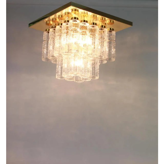 1960s Large Brass and Crystal Glass Chandelier by Limburg, Germany, 1960s For Sale - Image 5 of 8