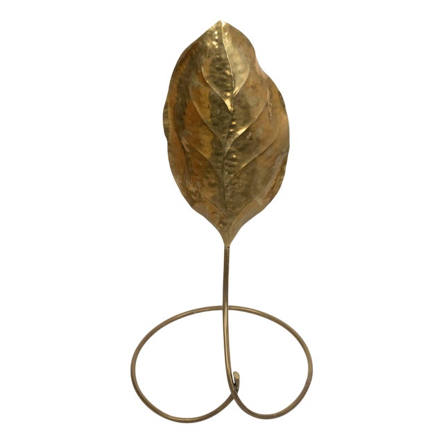 Mid-Century Leaf Floor Lamp in Brass by E. Cerfagli, Italy, Firenze, 1970s For Sale