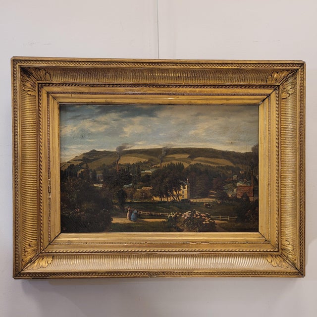 Narcisse Berchère, Landscape of Asnières-Sur-Seine, 1800s, Oil on Canvas, Framed For Sale - Image 3 of 18