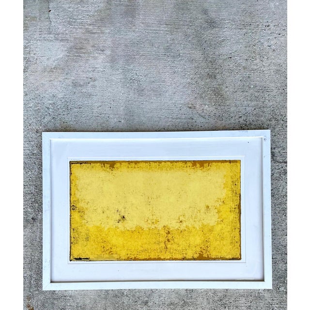 Framed Yellow Abstract Art Print For Sale - Image 10 of 14