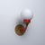 Italian Brass, Red Lacquered Metal, and Opaline Glass Globe Wall Sconce, 1950s For Sale - Image 4 of 8