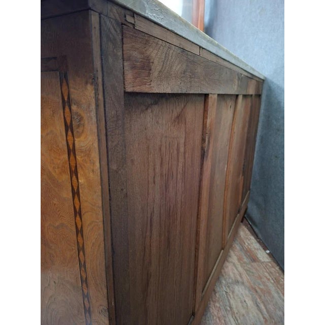 Brown 19th Century Enfilade Buffet in Burl and Marble For Sale - Image 8 of 9
