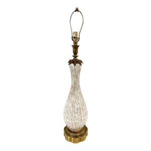 Large 1950s Murano Aventurine Fluted Glass Table Lamp