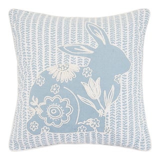 Porcelain Bunny Pillow, 16" x 16" For Sale