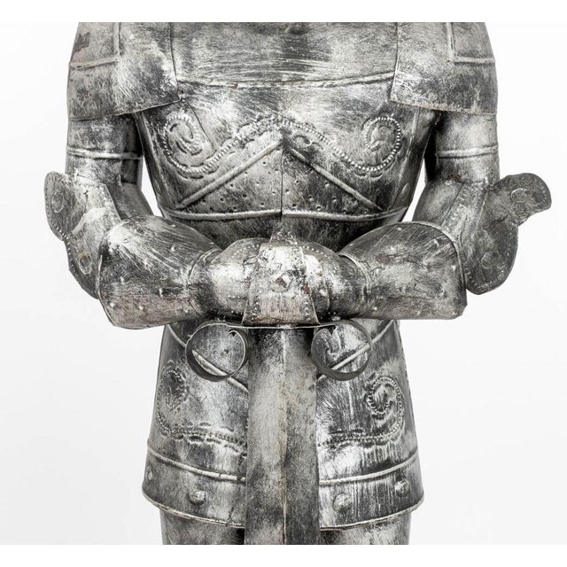 Painted Tin Knight in Armor Sculpture For Sale - Image 4 of 11