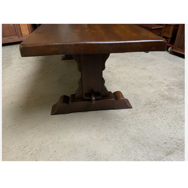 Wood Antique Imposing Monastery Table, 1940 For Sale - Image 7 of 12