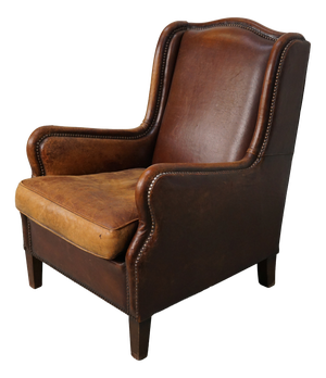 Vintage Dutch Cognac Leather Club Chair, 1970s