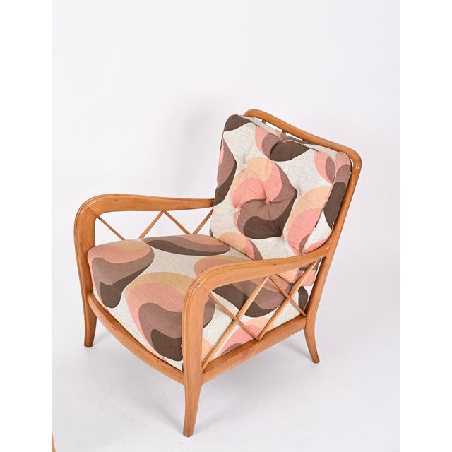 Wood Set of Mid-Cenutry Lounge Chair with Ottoman by Paolo Buffa, 1950s For Sale - Image 7 of 18