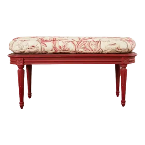 French Louis XVI Style Lacquered Oval Cane Bench