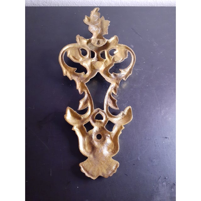 Antique 1900 Solid Brass Sculptural Wall Applique Made in British India For Sale - Image 4 of 7