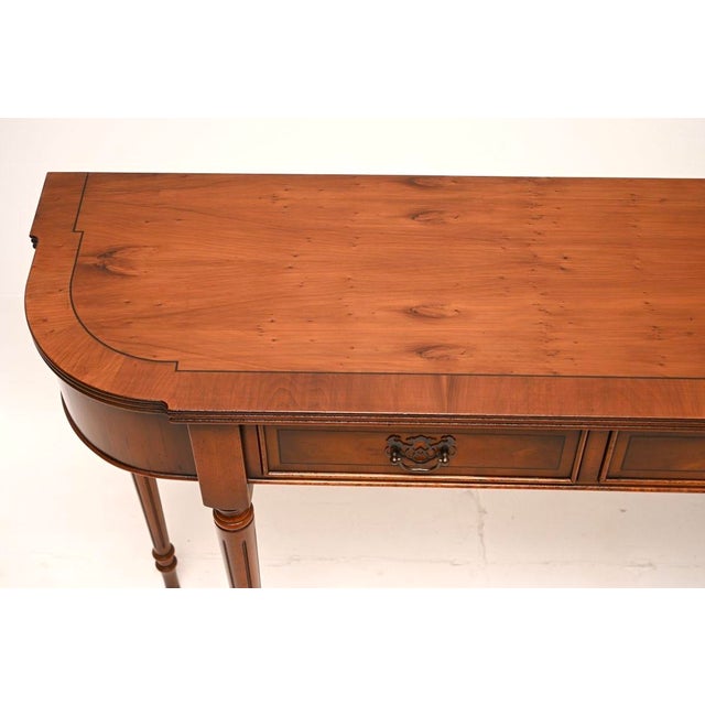 Vintage Regency Style Console Table in Yew Wood, 1950 For Sale - Image 6 of 10