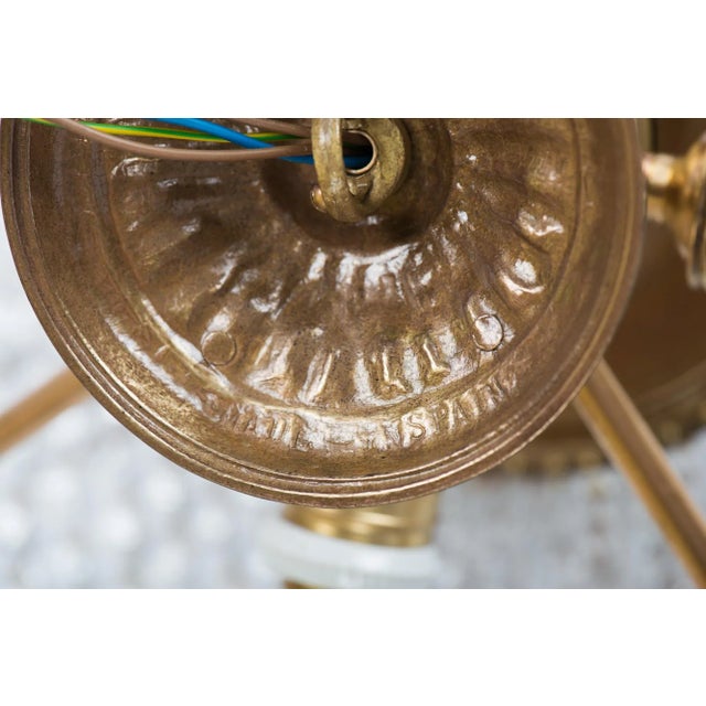 Large Brass & Crystal Semi Flush Mount Basket Chandelier, Spain 1950s For Sale - Image 9 of 13