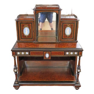 Late 19th Century English Burl Walnut Napoleon III Bronze Mounted Ladies Desk For Sale