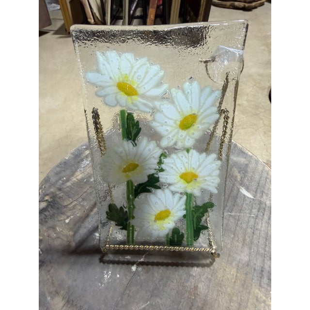 A charming, handcrafted fused art glass rectangular serving tray/display piece by celebrated American glass artist Peggy...
