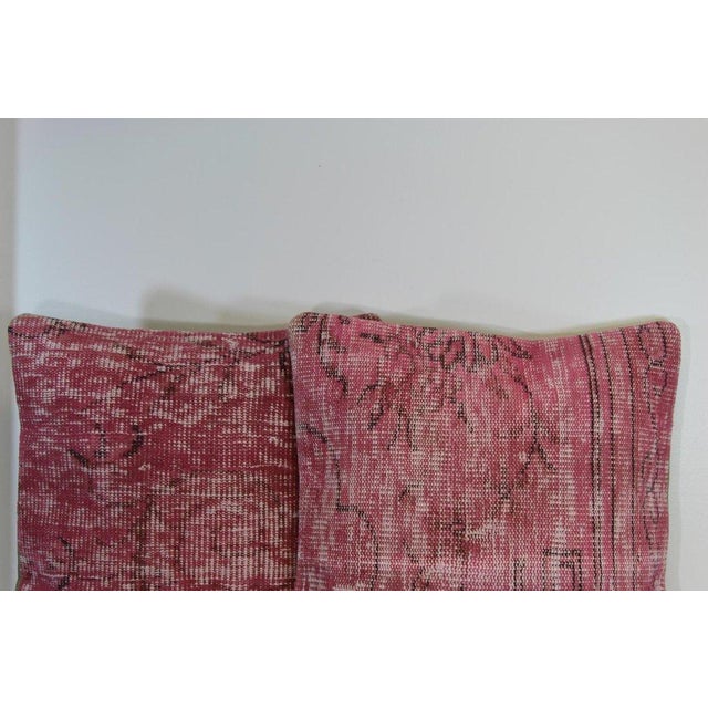 Pink Handmade OverDyed Rug Pillow Covers A Pair Chairish