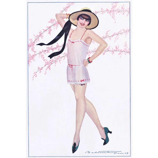 This is a whimsical and amusing original matted French Art Deco print. Dated 1927 and signed by its illustrator. It...