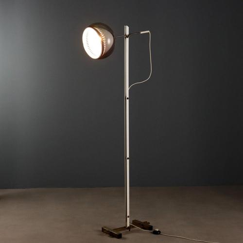 Vintage Floor Lamp in Brass and Enamelled Metal, 1960s For Sale - Image 12 of 12