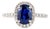 Ladies 18k White Gold 2.16ctw Gia Sri Lanka Sapphire Halo Diamond Cocktail Ring, Size 5.25 For Sale