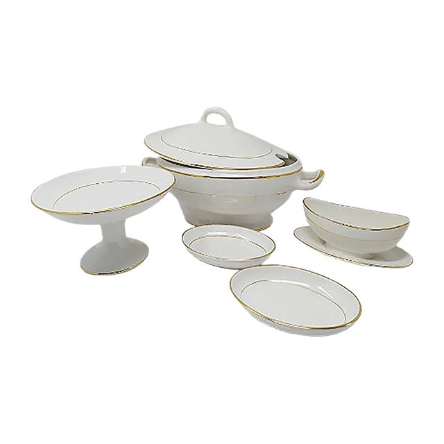 Astonishing Ceramic Tureen Soup Set from Laveno, Italy, 1950s, Set of 7 For Sale