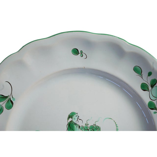 1980s French Chinoiserie St Clément Faience Dinner Plates East Wind Pattern - Set of 8 For Sale - Image 15 of 18