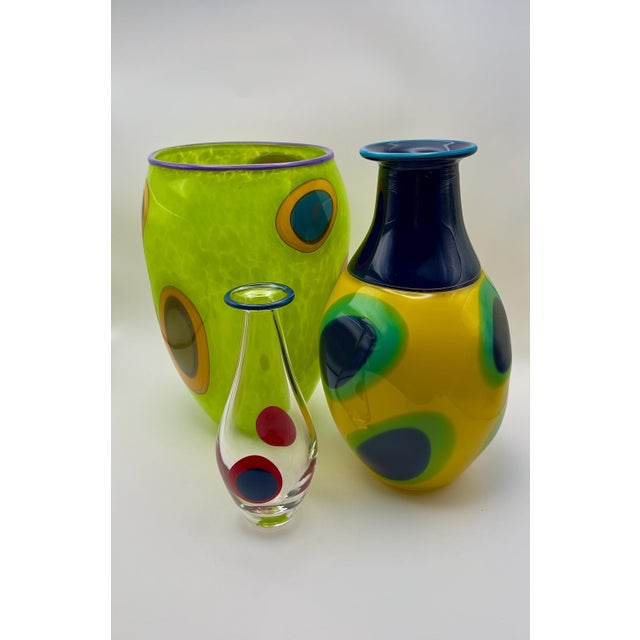 1990s 1996 Tony Cray Post Modern Art Glass Vase For Sale - Image 5 of 5