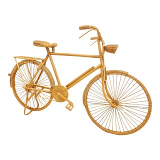 Life Size Wicker Bicycle Style of Tom Dixon For Sale
