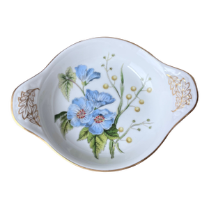 Late 20th Century Spode Stafford Flowers Lida and Acacia 7” Au Gratin Dish, Ovenware to Tableware, Made in England