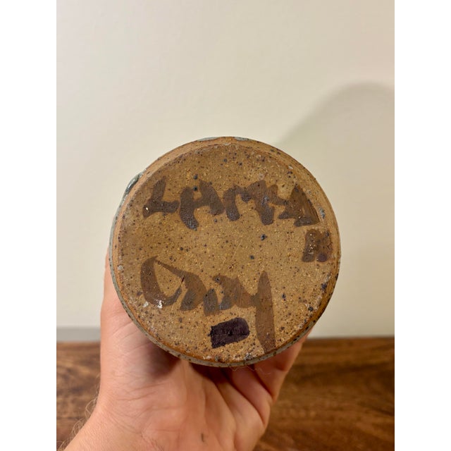 1960s Vintage Mid Century Modern Studio Pottery Vase, Signed Ceramic Vessel For Sale - Image 5 of 6