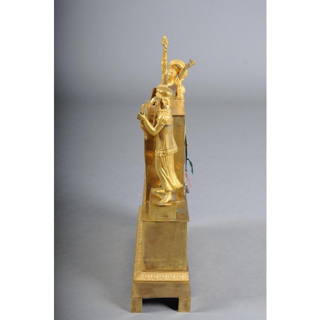 19th Century Empire Gilt Bronze Mantel Clock, Pairs, France, 1850 For Sale - Image 5 of 18